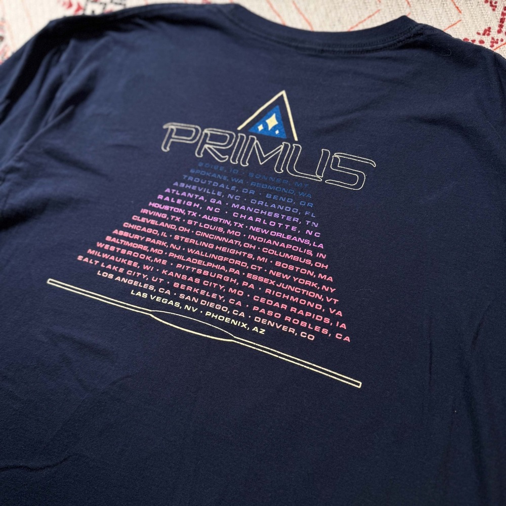 Primus 2024 Tour Shirt Navy Blue Long Sleeve Band Tee Concert Graphic Mens Large